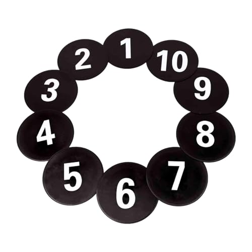 10x Numbered Floor Spot Markers Training Mark Pad Shock Absorbing Anti Slip Flat Disc Markers Landmark Mat for Kids Drills