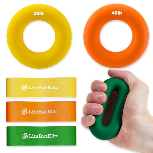 Silicone Ring Grip Strength Trainer Kit - Effective Forearm Strengthener for Hand and Finger Exercise, Ideal Exercisers for Gripper Strength and Flexibility