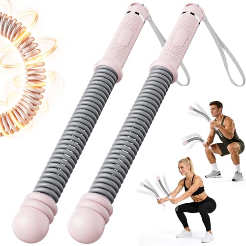Upgrade Weighted Ropeless Battle Ropes, Adjustable Cordless Battle Rope – Portable Battle Ropes for Home Gym Workout, HIIT & Cardio Full Body Training Exercise Rope for Strength Training Men & Women - color: Pink