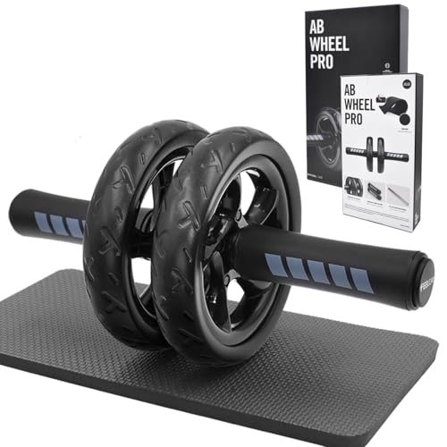 Ab roller wheel with knee pad for abdominal exercise core workout weight loss no noise easy to assembling light weight perfect home gym equipment for men & women