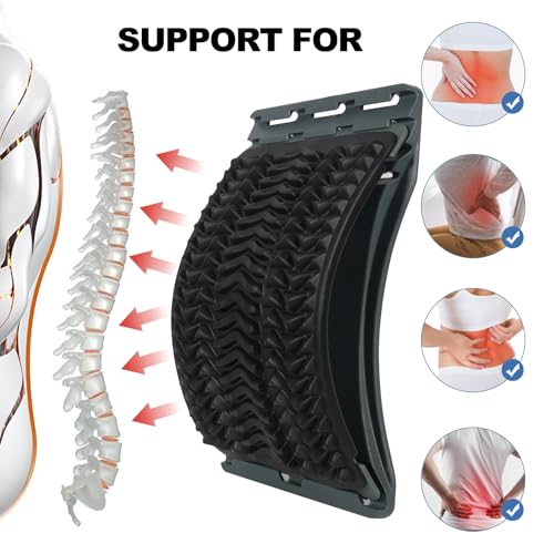 Back Stretcher Massager for Lower Lumbar Pain Relief, Multi-Level Adjustable Stretching Device, Lumbar Support, Back Pain Relief Support, Spine Decompressor Cracker Board