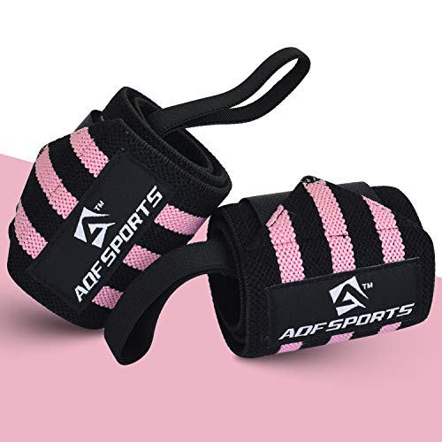 AQF Wrist Wraps for Weightlifting - USPA & IPL Approved 18" Gym Wrist Support with Thumb Loop - Heavy Duty Lifting Wrist Straps for Fitness, Workout, Powerlifting, & Bodybuilding (Pair)