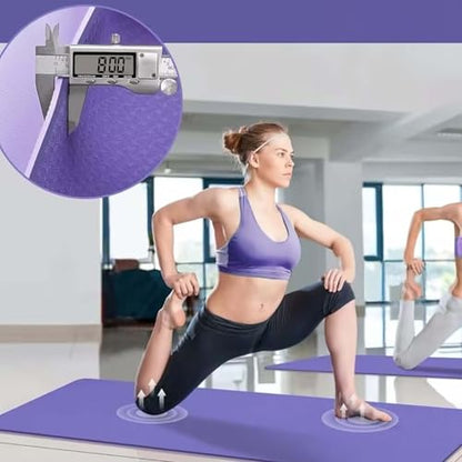 Premium Non-Slip Yoga Mat–Non-Slip,Durable,with Free Carry Strap for On-the-Go Practice!