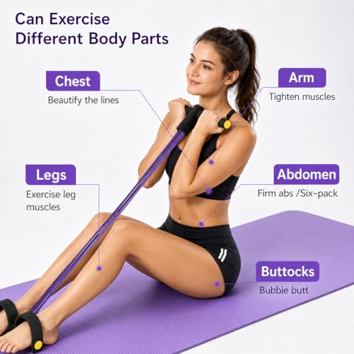 Pedal Resistance Bands with Handles, 21 Fitness Resistance Bands-6 Tube, Resistance Bands with Handles Pedal, Stretch Bands for Exercise Sit Up Exercise Equipment AB Workout Equipment for Women Men