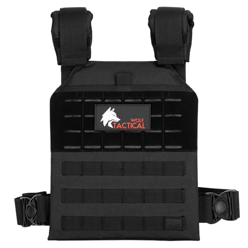 WOLF TACTICAL Simple Weighted Vest Men Womens Weighted Vest for Walking Running Training Rucking Adjustable Weight Vest