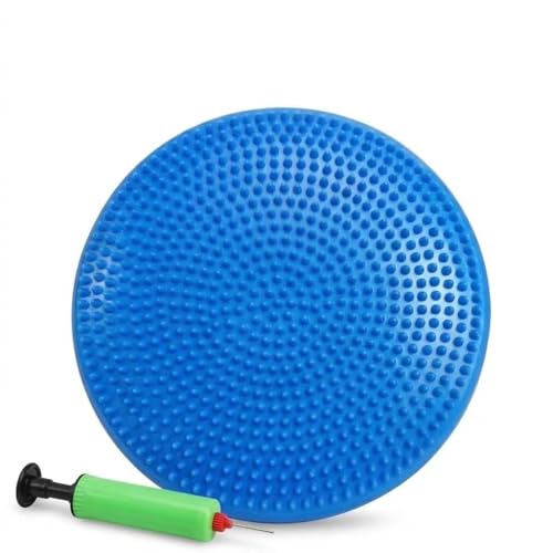 Hanstuten Wobble Seat Cushion & Core Balance Disc - Rubber Wiggle Seat for Active Sitting, Office Desk Chair, and Core Strength Training - color: Blue