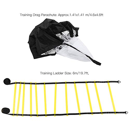 Agility Ladder, Speed Training Equipment Set, Speed Ladder with 19.7 Feet Steps, Football Cones, Running Umbrella,