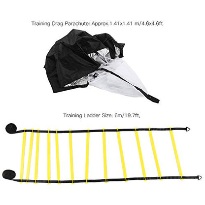 Agility Ladder, Speed Training Equipment Set, Speed Ladder with 19.7 Feet Steps, Football Cones, Running Umbrella,