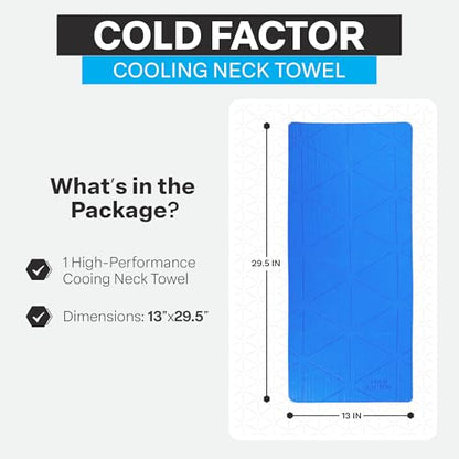 Cooling Towels for Sports, Cooling Neck Wraps – Cold Towel for Running, Workout & Outdoor Use, with UPF 50+-Soft, Chill Pad, Reusable Cooling Neck Towel, 13"x29.5" - 1 Pack (Blue)
