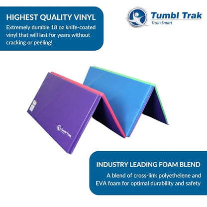 Tumbl Trak Gymnastics Folding Tumbling Panel Mat - color: Bright Pastel, size: 5'x10'x2"