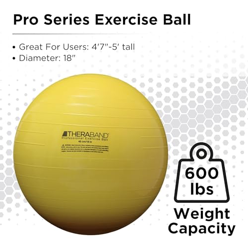 THERABAND Standard Exercise Ball - color: Yellow - 18 in.