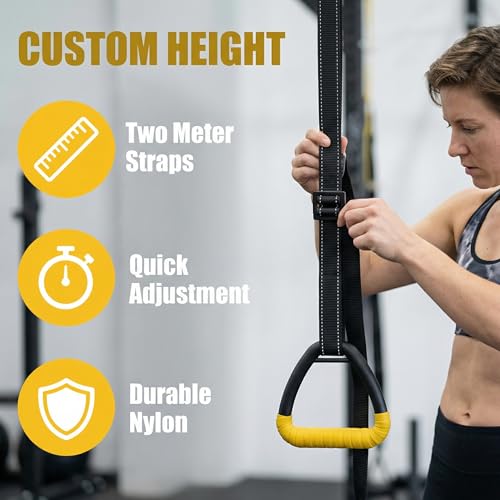 Gymnastic Rings, Gymnastic Rings Equipment, Pull-up Gymnastic Rings, Home Gymnastic Rings no-Punch bar Lanyard for Training Workouts