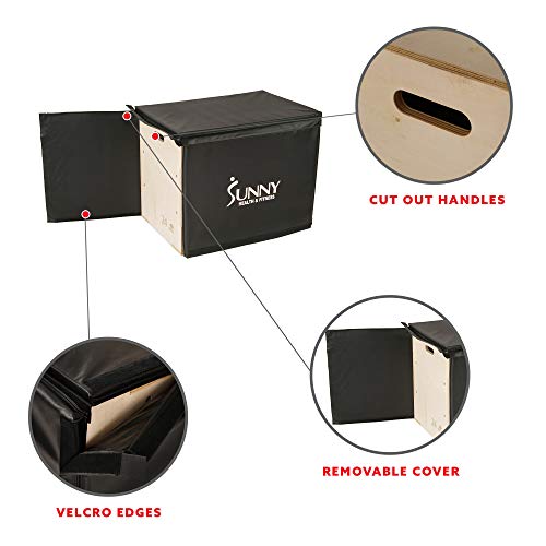 Sunny Health & Fitness Foam Plyo Box with Adjustable Heights and High Weight Capacity - style: 30" Max - Wood