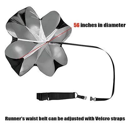 Running Speed Training 56 inch Speed Training Resistance Parachute Umbrella Running Chute & Fitness Explosive Power Training with Adjustable Strap, Free Carry Bag