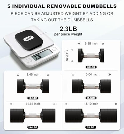 Adjustable Dumbbell Set for Women Men 7.5LB/10LB/15LB/20LB/25LB Each - color: Black, style: 25LB Each [50 LBS Total]