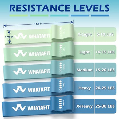 WHATAFIT Resistance Loop Exercise Bands, Latex Elastic Workout Bands for Men and Women, for Home Fitness, Stretching, Strength Training