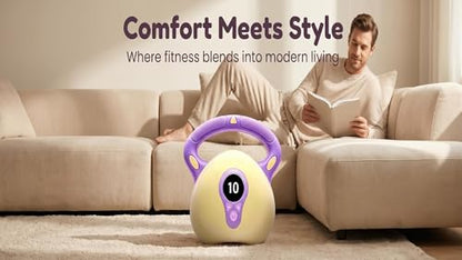 Smart Resistance Vibrating Kettlebell for Women, 25-Level Adjustable Frequency, 10-Min Timer, Portable Home Workout Gear for Fat Burning, Muscle Toning & Lymphatic Drainage