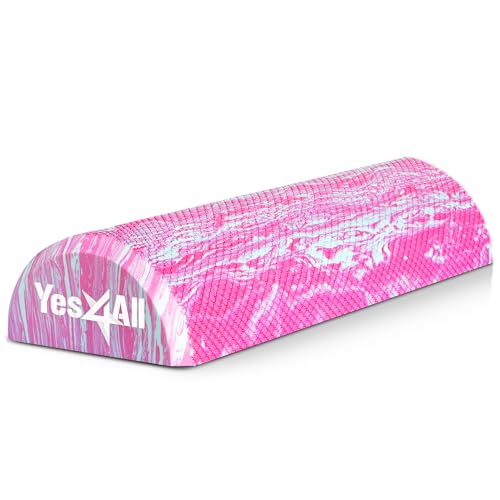 Yes4All EVA Firm Foam Roller for Stretching, Half Yoga Back Roller for Muscle Massage for Pilates, Yoga, Balance & Core Exercises - 12/36 inches - color: 12-inch - Unicorn Marble