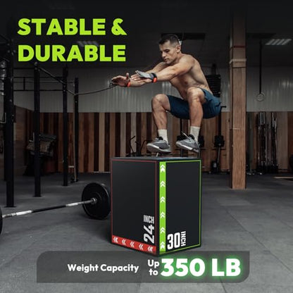 3-in-1 Plyo Box – Plyometric Jump Box with Durable High-Density Foam Core and Non-Slip Surface for Box Jumps, Squats, and Home Gym Workouts