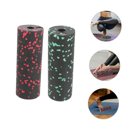 POPETPOP 2Pcs Compact Foam Roller Set Hollow Portable Muscle Massage Roller for Back Pain Relief Lightweight Exercise Tool for Travel and Fitness