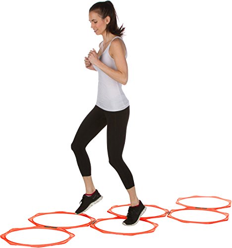 Hexagonal Speed & Agility Training Rings - Set of 6 by Trademark Innovations - color: Orange, size: 20"
