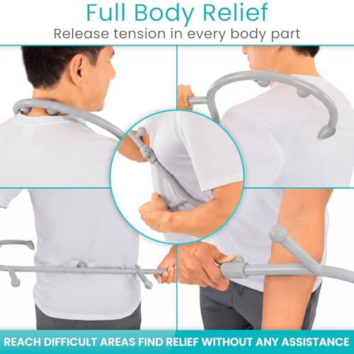Vive Back and Neck Massager Cane - Trigger Point Massage Tools for Pain Relief and Muscle - Handheld Self Massage Hook Therapy for Neck, Shoulder - Deep Tissue Myofascial Release Aid for Women & Men - style: Massage Cane
