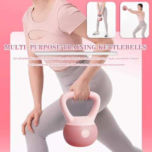 Kettlebell Weights Beginner Fitness Training Soft Kettle Bells, Women's Body Shaping Dumbbell, Frosted Handle, Gym Equipment(Pink-6kg) - color: Pink-6kg