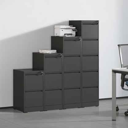 Metal File Cabinet with Drawer Heavy Duty Locking File Cabinets - color: Black, size: 28.8"H-2 drawers