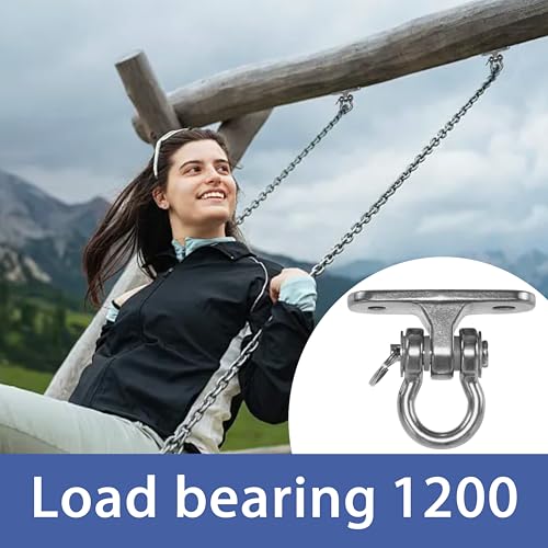 Heavy Duty Swing Hangers Stainless Steel 304 Anti-Rust, 2000 lb Capacity 180° Swing, Playground Porch Yoga Seat Trapeze Wooden Sets Indoor Outdoor(2 Pack