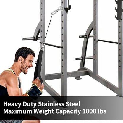 Heavy-Duty Power Rack Attachments, Quick-Install Home Gym Accessories for 2x2, 2x3 & 3x3 Power Racks, Fits 1/2" & 1" Holes - color: Silver 2-Pack