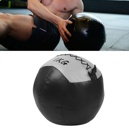 Soft Balls, Weighted Wall Ball 2.2lb 1KG PU Leather Fitness Weight Ball for Strength Stretch Training