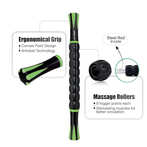 Post Liposuction Massager Stick, Lymphatic Drainage Massager, Post Lipo Surgery, Quality Material, Ridges & Grooves, Post-Op Recovery, Leg Cramps, Ideal Liposuction Recovery Supplies, Luxadar (Green)