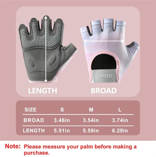 Breathable Weight Lifting Gloves& Weight Lifting Grips, Gloves - Fingerless with Full Palm Protection & Grip & Shock Absorption for Women & Men's Fitness Training（2PCS）