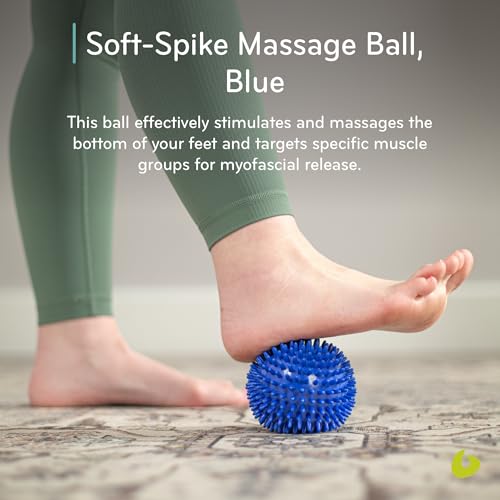Soft-Spike Massage Ball, Trigger Point Therapy Ball for Muscle Tension Relief, Plantar Fasciitis, Myofascial Release, 10cm, Blue - color: Blue, size: 10cm
