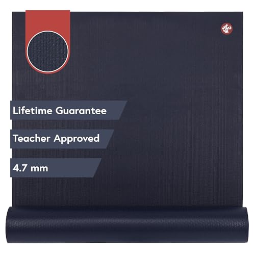 Manduka PROlite Yoga Mat 4.7mm | Lifetime Durability | Hygienic Construction | Teacher Approved - color: Midnight, size: 79" x 30"