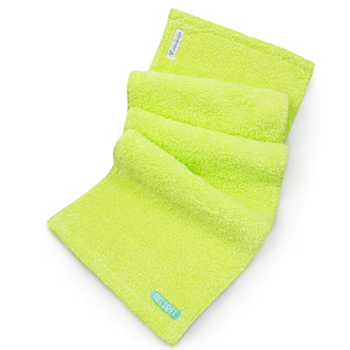 Eco Friendly Gym Towel for Working Out - Soft and Absorbent Cotton Exercise Towel - No Synthetic Microfibers or Plastics - Sweat Towel for Gym, Fitness, Sports, Yoga - Neon - 1 Pc - color: Neon