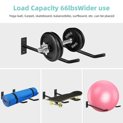 Metal Exercise Ball Holder Wall Mount(Set of 2),Black Yoga Ball Stand Holder,Stability Ball Holder for Yoga Balls in Home Gym or Studio