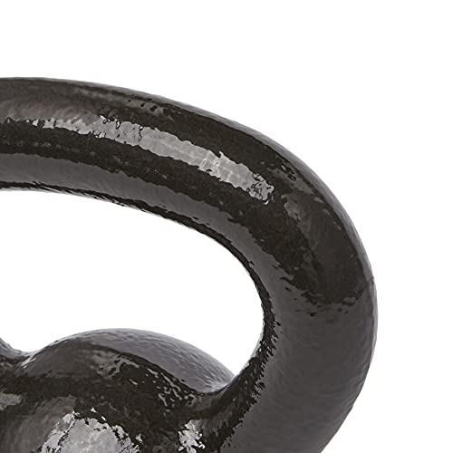 Amazon Basics Cast Iron Kettlebell for Strength Training, Textured Wide Handle, Black