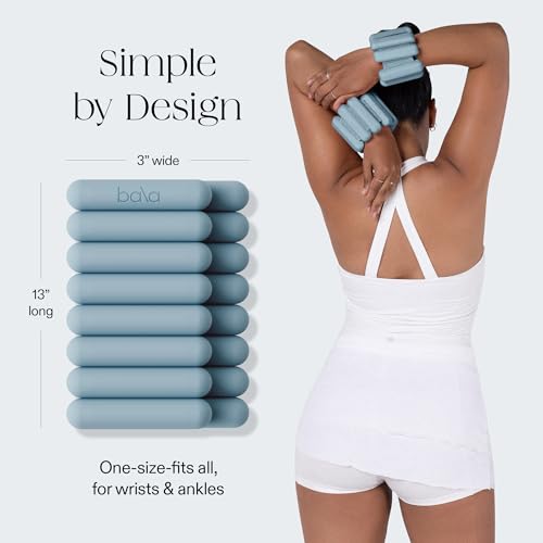 Bala Bangles Wrist & Ankle Weights for Women & Men, Home Gym Equipment - color: Sea, size: 3 LB