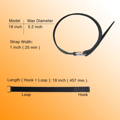 18 inch Extend Cable Strap and Adjustable Securing Strap with Buckle - 12 PCS Reusable Hook and Loop Fastening Nylon Cable Tie Wrap