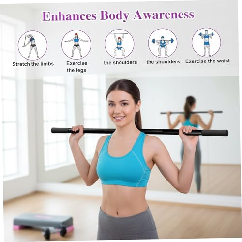 Yoga Stick Sturdy Steel Stretching Stick with Non-Slip Ends & Foam Handles for Mobility Flexibility & Balance | Exercise Pole for Fitness Posture Correction