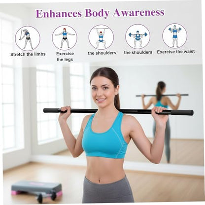 Yoga Stick Sturdy Steel Stretching Stick with Non-Slip Ends & Foam Handles for Mobility Flexibility & Balance | Exercise Pole for Fitness Posture Correction