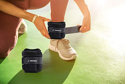 Adjustable Ankle Weights 1-5/10/12 Lbs Leg Weights for Men Women,Wrist Ankle Weights for Physical Therapy,Yoga Pilates,Workout,Walking,Jogging - color: Adjustable 5 Lb Set ( 2.5 Lb Each) - Black