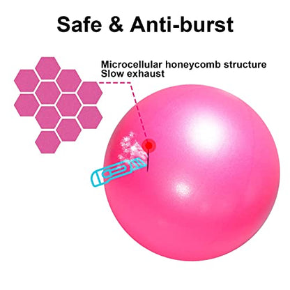 2 Pcs Pilates Ball 23cm Small Exercise Ball Stability Ball for Yoga Barre Core Training and Physical Therapy- Comes with Inflatable Straw