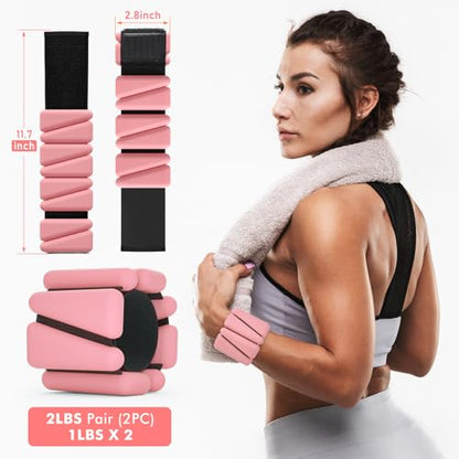 Wrist Weights, Ankle Weights for Women Men, Adjustable Wrist Weighted Bracelet for Home Gym Workout, Running, Yoga, Exercise, Strength Training