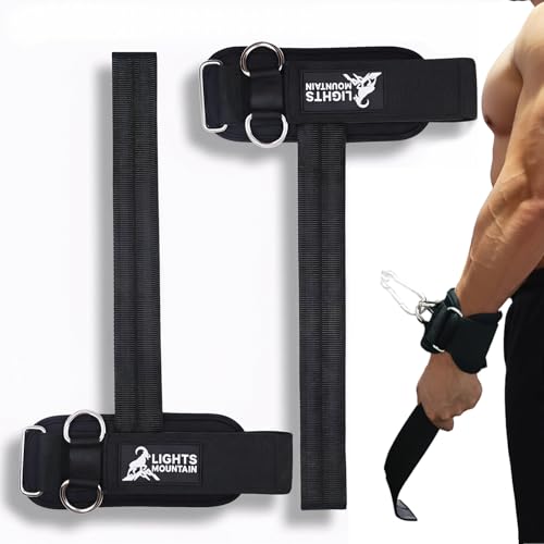 Non-Slip Lifting Straps Wrist cuffs for Weightlifting, Double D-Ring for Deadlifts, Pull-Ups, Cable Machine Training