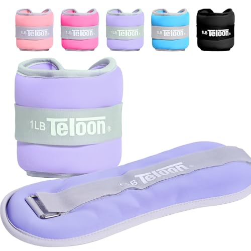 Ankle Weights Wrist Leg Arm Weights for Women Men with Adjustable Straps - color: Light Purple, size: 1LB x 2 （2LB Pair）
