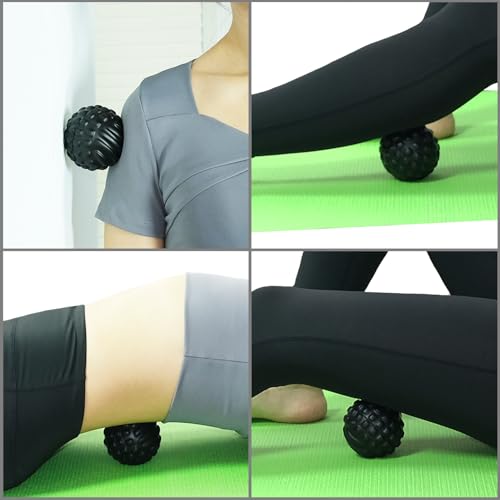 Firm Foam Massage Ball for Deep Tissue and Myofascial Release. 2.9″ High-Density Hard Fascia Ball for Muscle Knots, Recovery, Trigger Point Therapy, Pain Relief, Foot Plantar Fasciitis. (Black) - color: Black