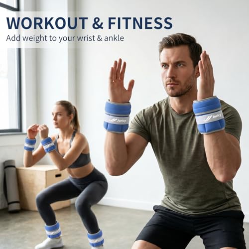 Adjustable Ankle Weights for Women Men A Pair of 1-3/4/5/6/8/10/20LBS - color: Dark Blue
