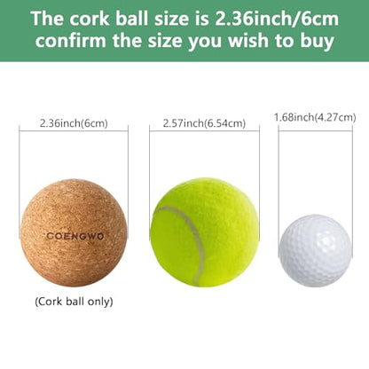 Cork Ball Lacrosse Ball, Deep Tissue Muscle Tension Therapy Ball for Trigger Point Therapy, Muscle Soreness, Yoga Therapy, 2.4 Inch - size: 2 balls (2.4'') (No Bag)